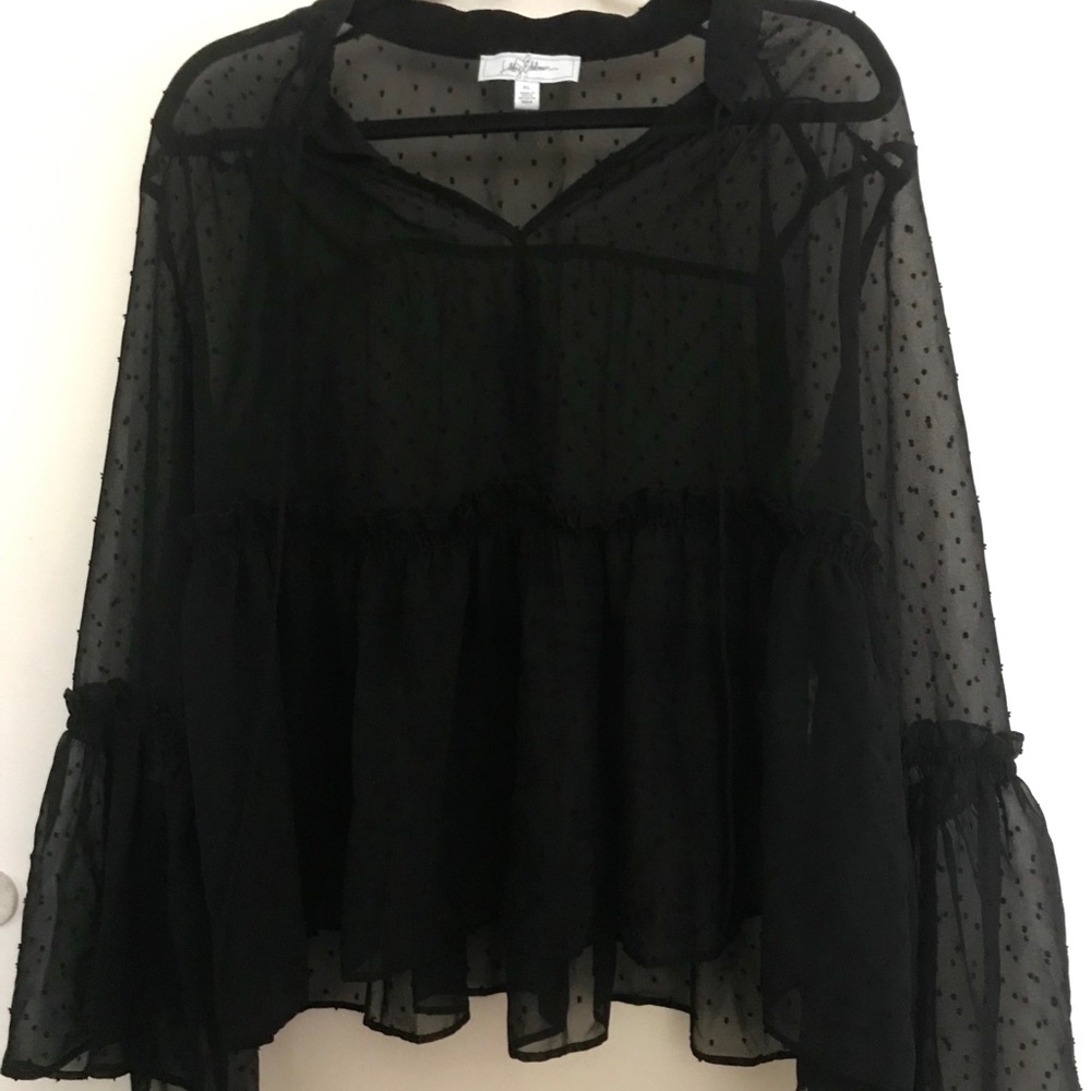 Sheer black blouse